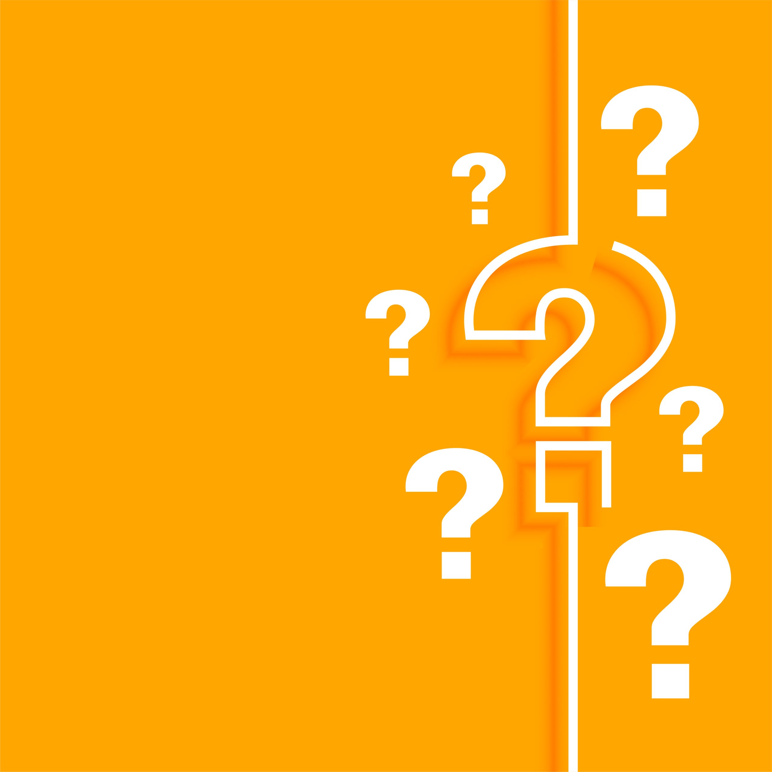 orange question mark background with text space danusan question